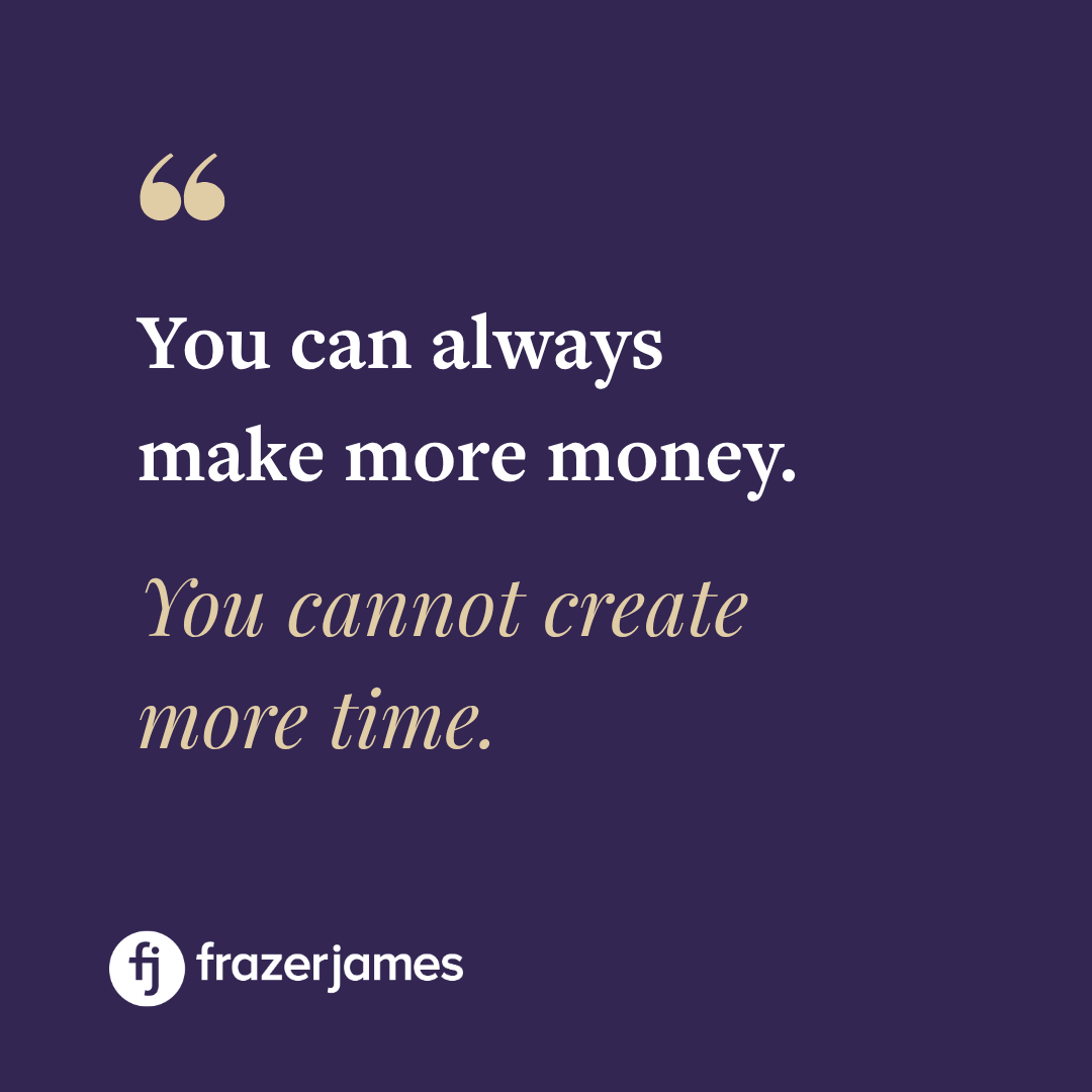 You can always make more money. You cannot create more time.